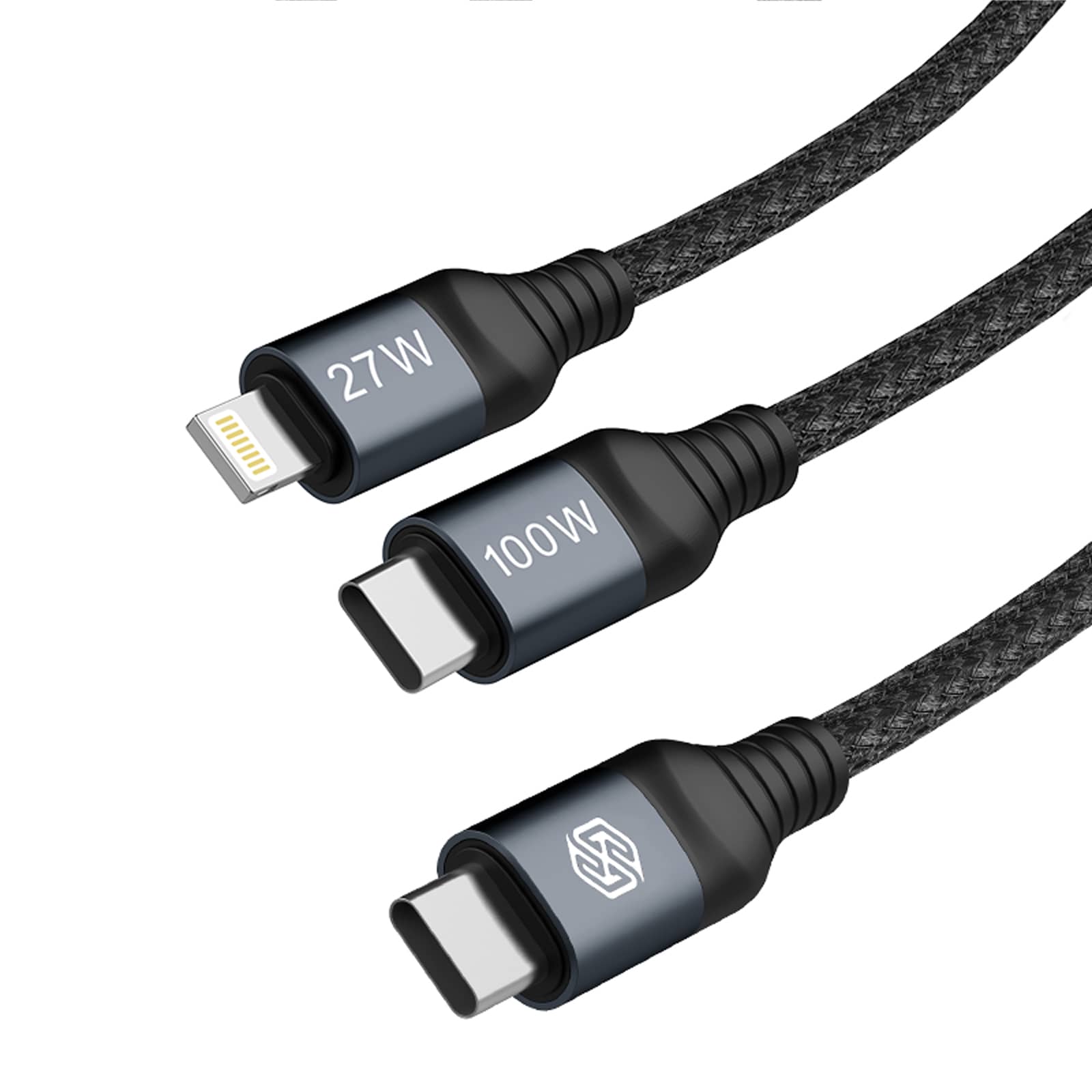 DualPower 2-in-1 Cable USB to Type C 100W & Lightning 27W