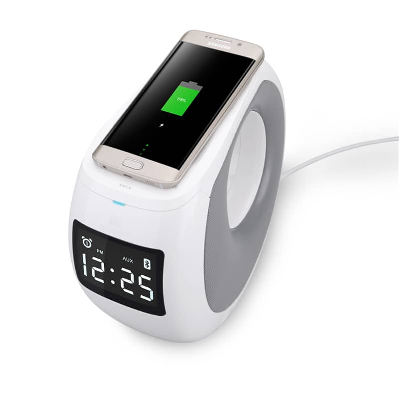 Cozy MC1 Bluetooth Speaker with Wireless Charging & LCD Time Display