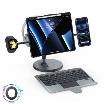 Magnetic Bumper Link Backlit Keyboard Case (Black) with Magnetic Stand for iPad Series